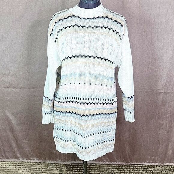 ×LIZ SPORT Mock Turtleneck Cotton‎ Floral Sweater Medium - Picture 1 of 8
